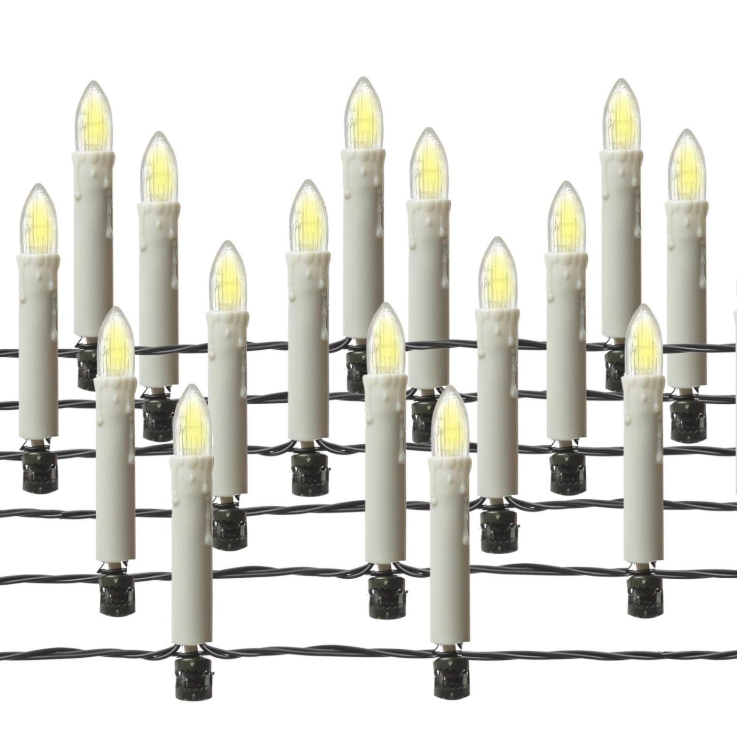 MARELIDA LED-Christbaumkerzen Weihnachtskerzen Lichterkette Weihnachtsbaum 16 Baumkerzen 6m Außen, 16-flammig