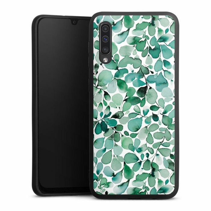 DeinDesign Handyhülle Pastell Wasserfarbe Blätter Watercolor Pattern Leaffy Leaves Samsung Galaxy A50 Silikon Hülle Premium Case Handy Schutzhülle