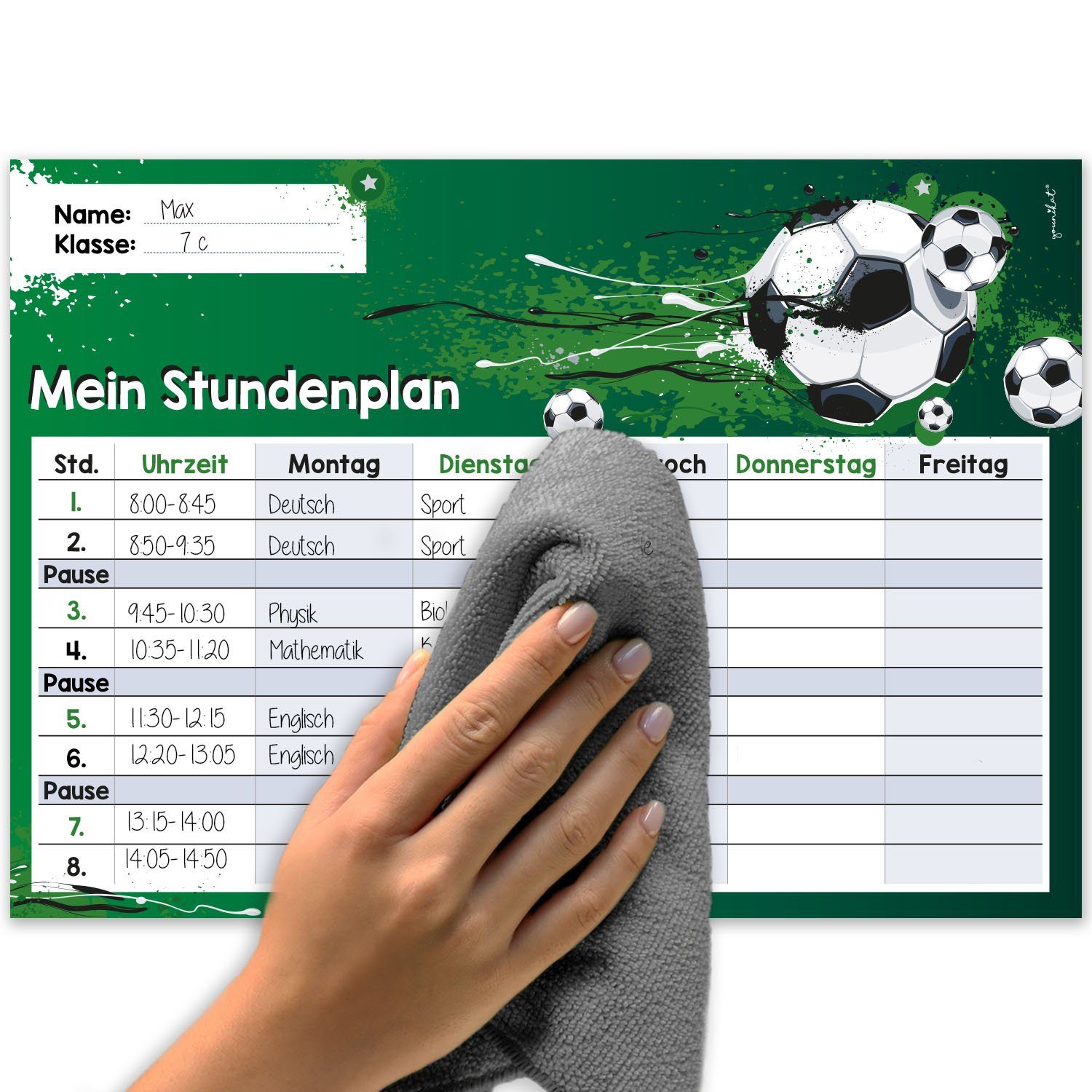 younikat Schülerkalender younikat Stundenplan I inkl. Stift I wiederbeschreibbar I dv642, Selbstklebend – Bild 5 von 5