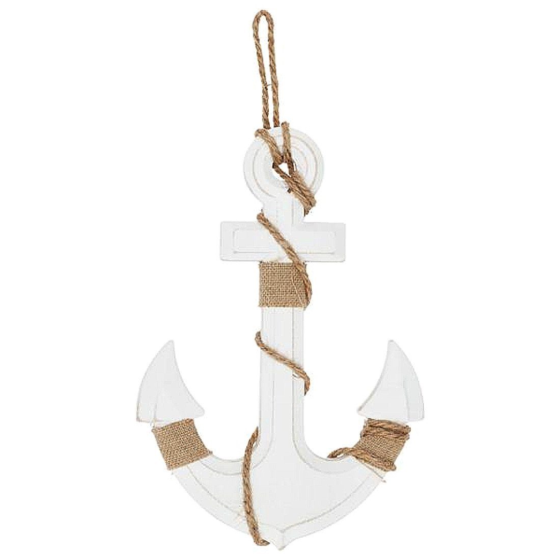 Dekofigur Dekoanker Weiß Holz zum hängen maritime Wanddeko Anker Deko