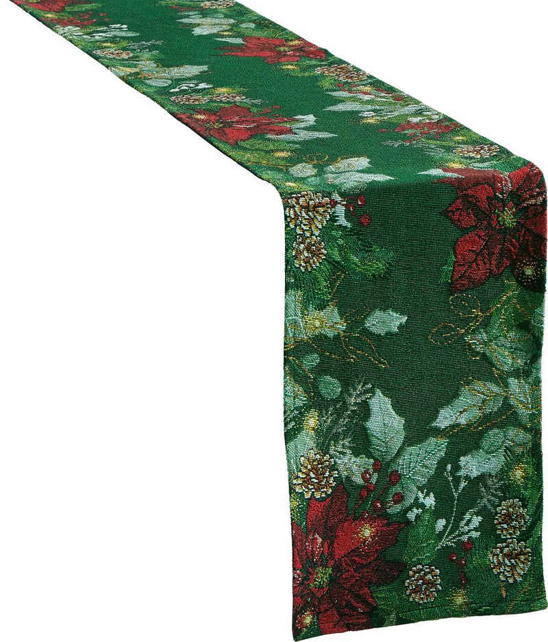 sander table + home Tischdecke Tischband "Crimson" (1-tlg), Gobelin Blumen