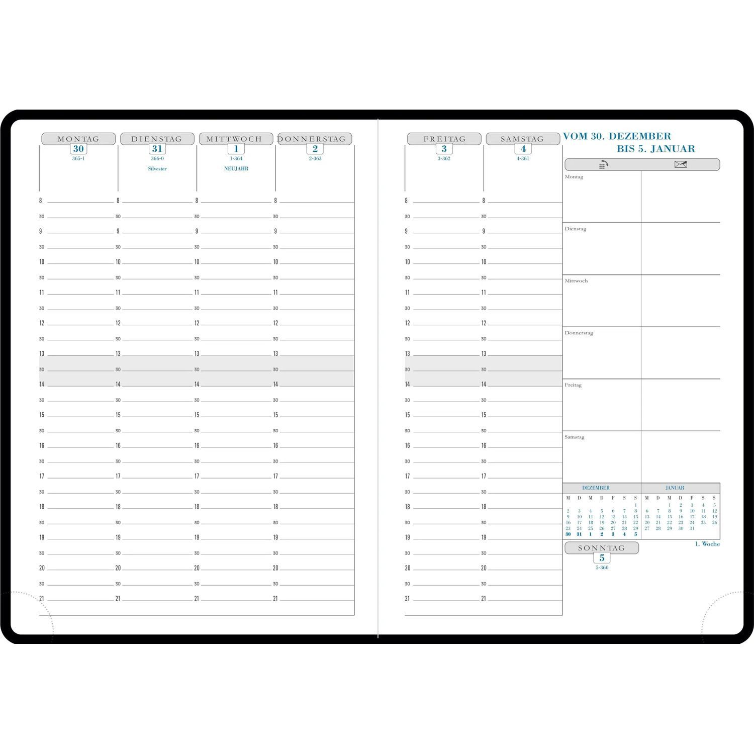 Quo Vadis Taschenkalender VISUEL Einlage Neutralschnitt 2027