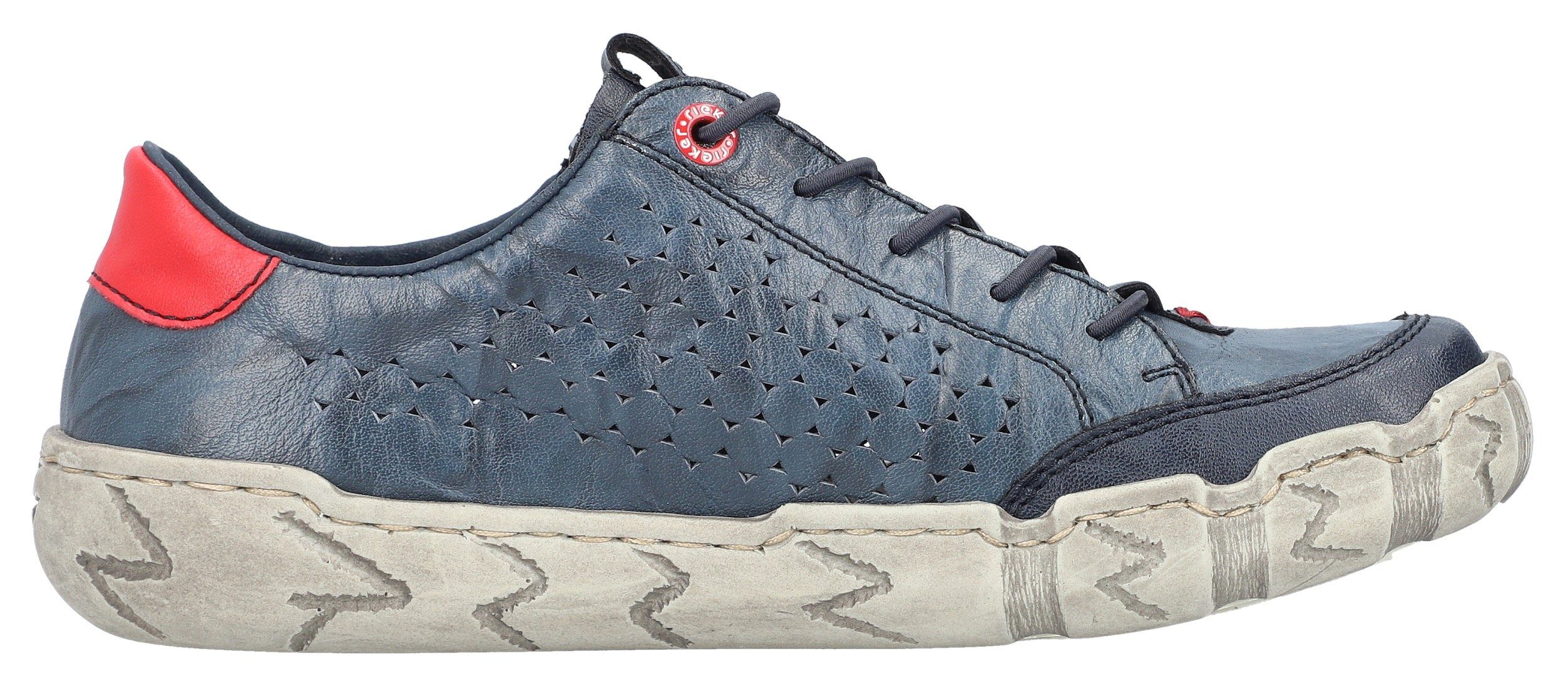 Rieker Sneaker Freizeitschuh, Halbschuh, Schlupfschuh, mit bunter Ziernaht