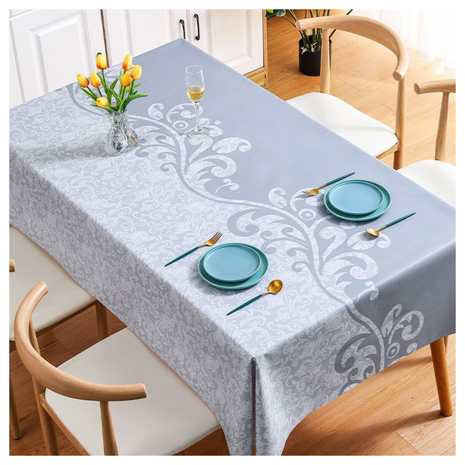 Blusmart Tischschonbezug Europäischen Tischdecke Haushalt Stil PVC Druck Farbe