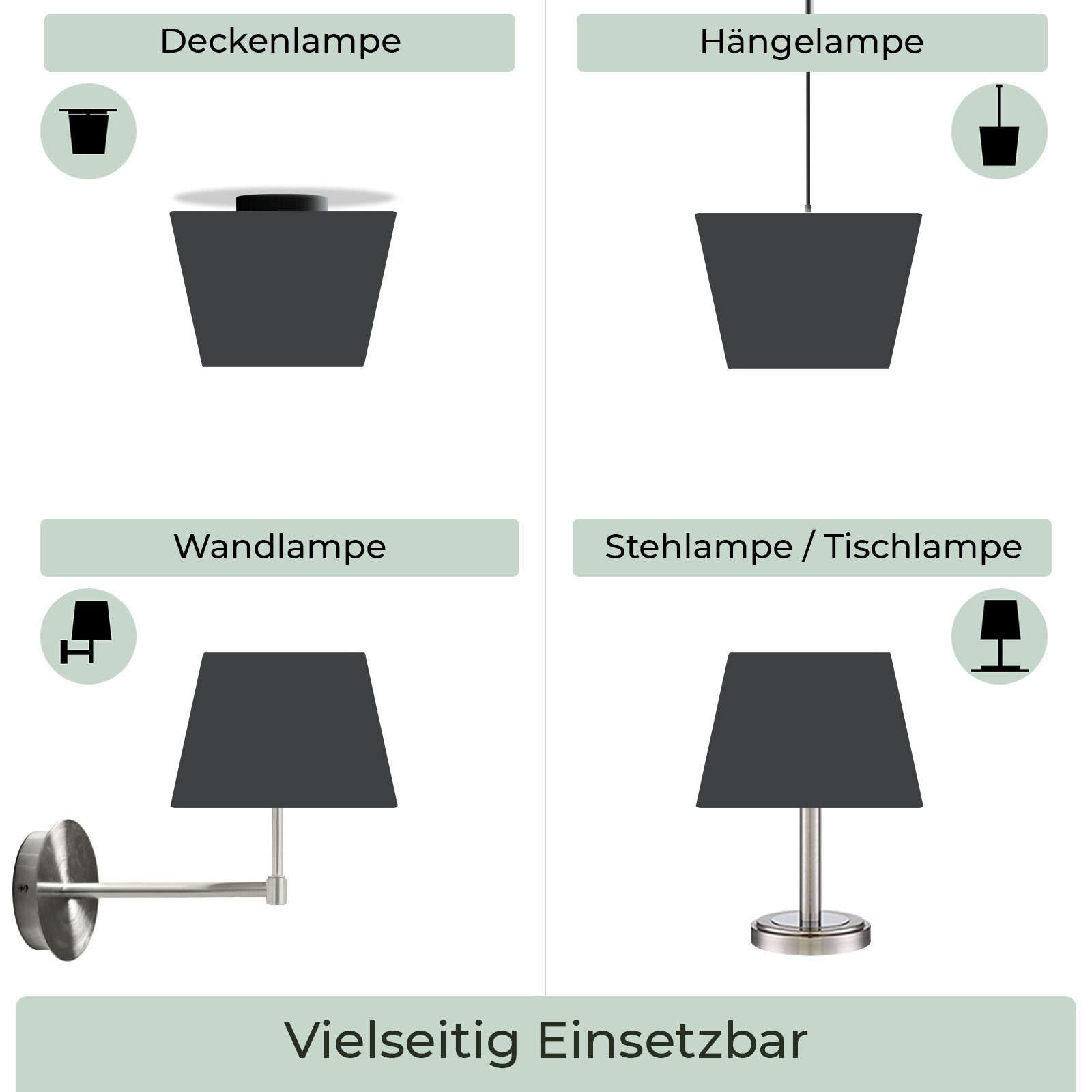 Lampenschirm Stehlampe Premium Wogati Lampenschirm Schwarz Wogati Trapez