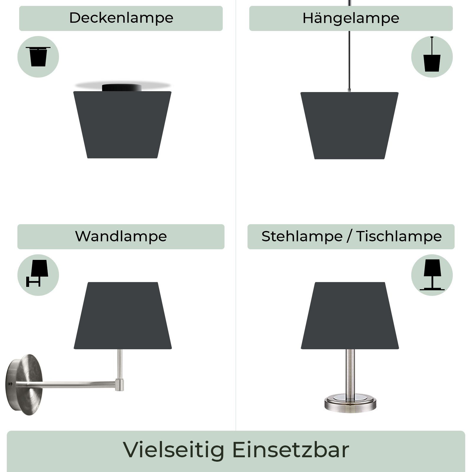 Wogati Lampenschirm Premium Stehlampe Lampenschirm Trapez