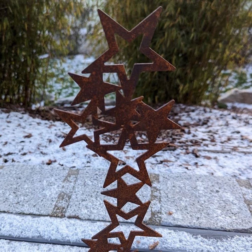 (0 - Dewoga Edelrost-Metalldesign Edelrost, auf Platte St) Sternenschweif Gartenfigur