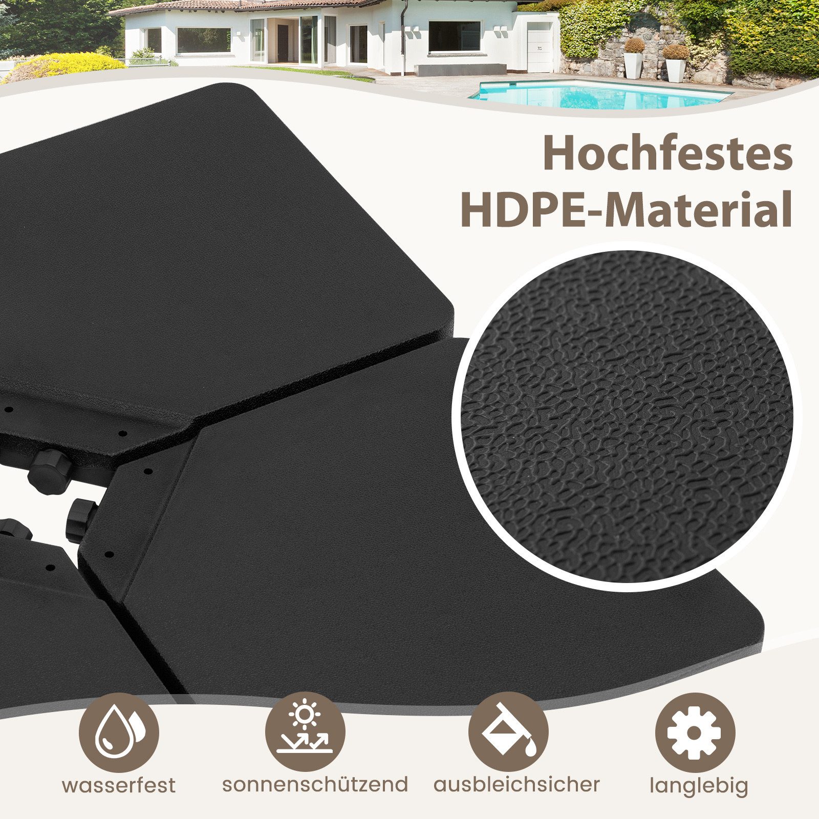 COSTWAY Schirmständer (4 St), 100kg Sand, günstig online kaufen