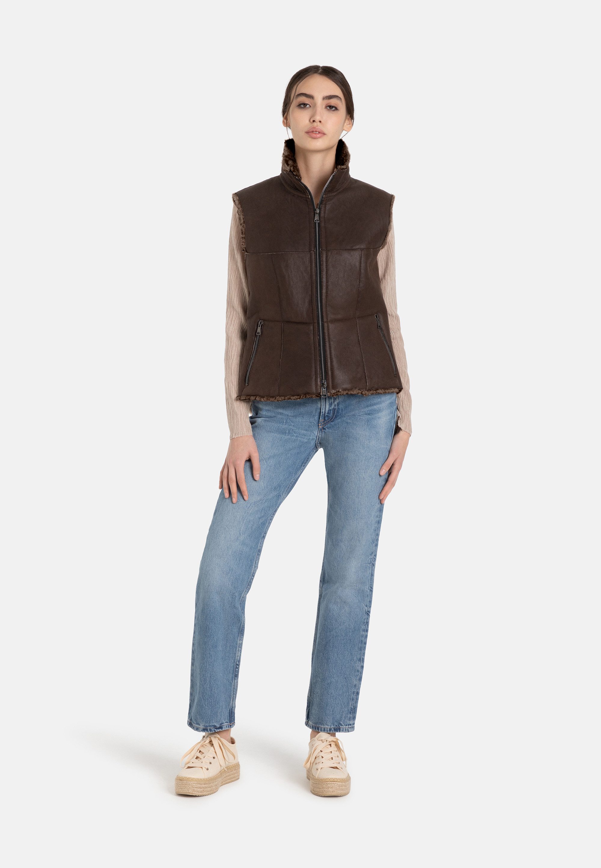 Werner Christ Horse Lederweste Kimberly mit echtem Lammfell günstig online kaufen