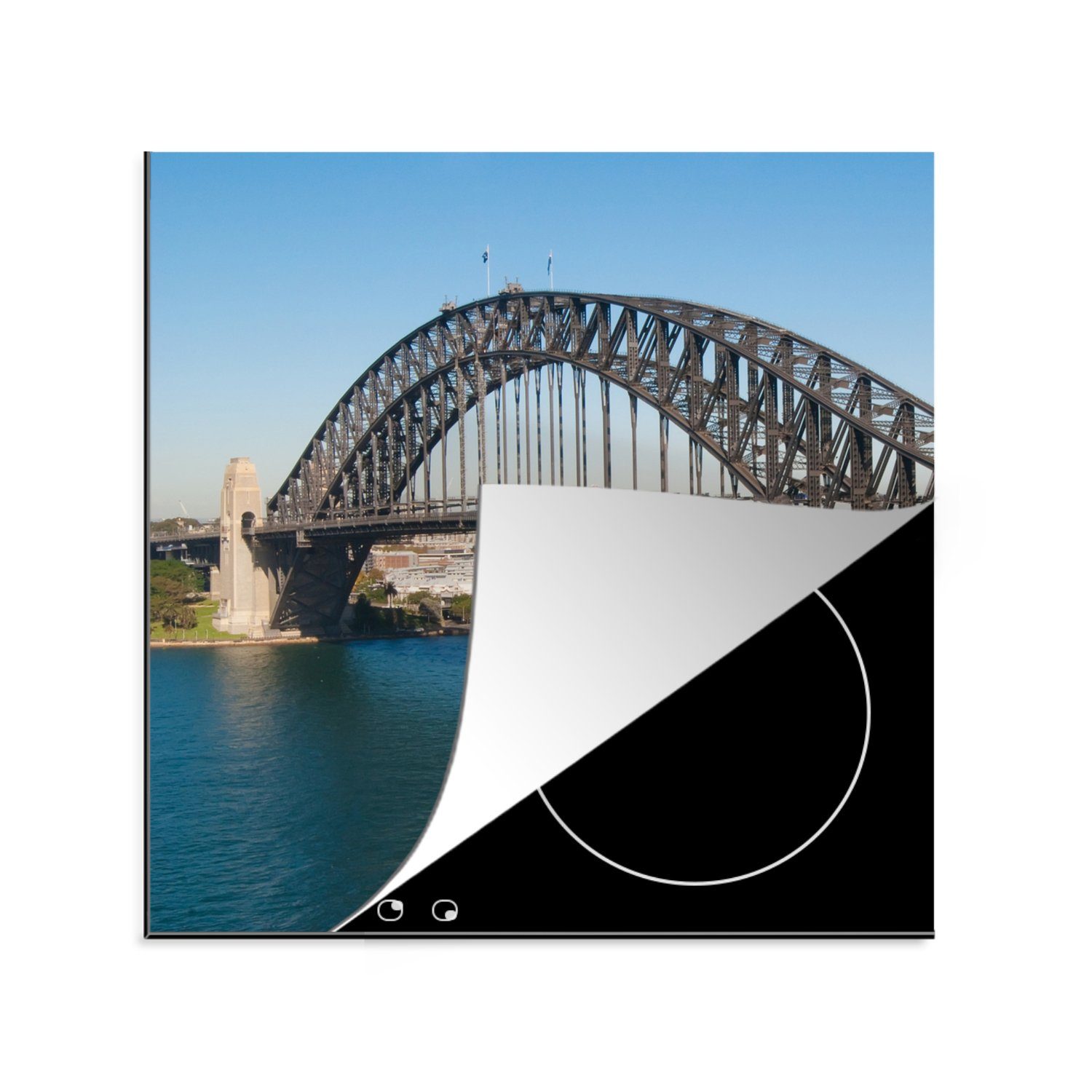 MuchoWow Herdblende-/Abdeckplatte Vinyl, Ceranfeldabdeckung, im Australien Sommer, cm, in Arbeitsplatte 78x78 küche für Harbour Bridge Sydney (1 tlg)