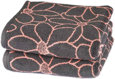 ROSS Handtücher Blütenfond, Frottier (2-St), aus feinster Mako-Baumwolle