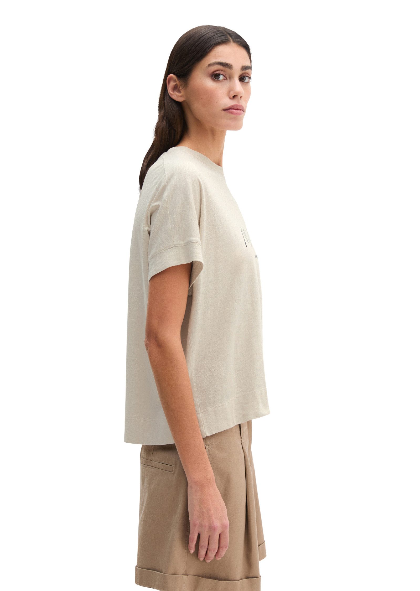 Marc O'Polo T-Shirt mit angeschnittenen Ärmeln günstig online kaufen