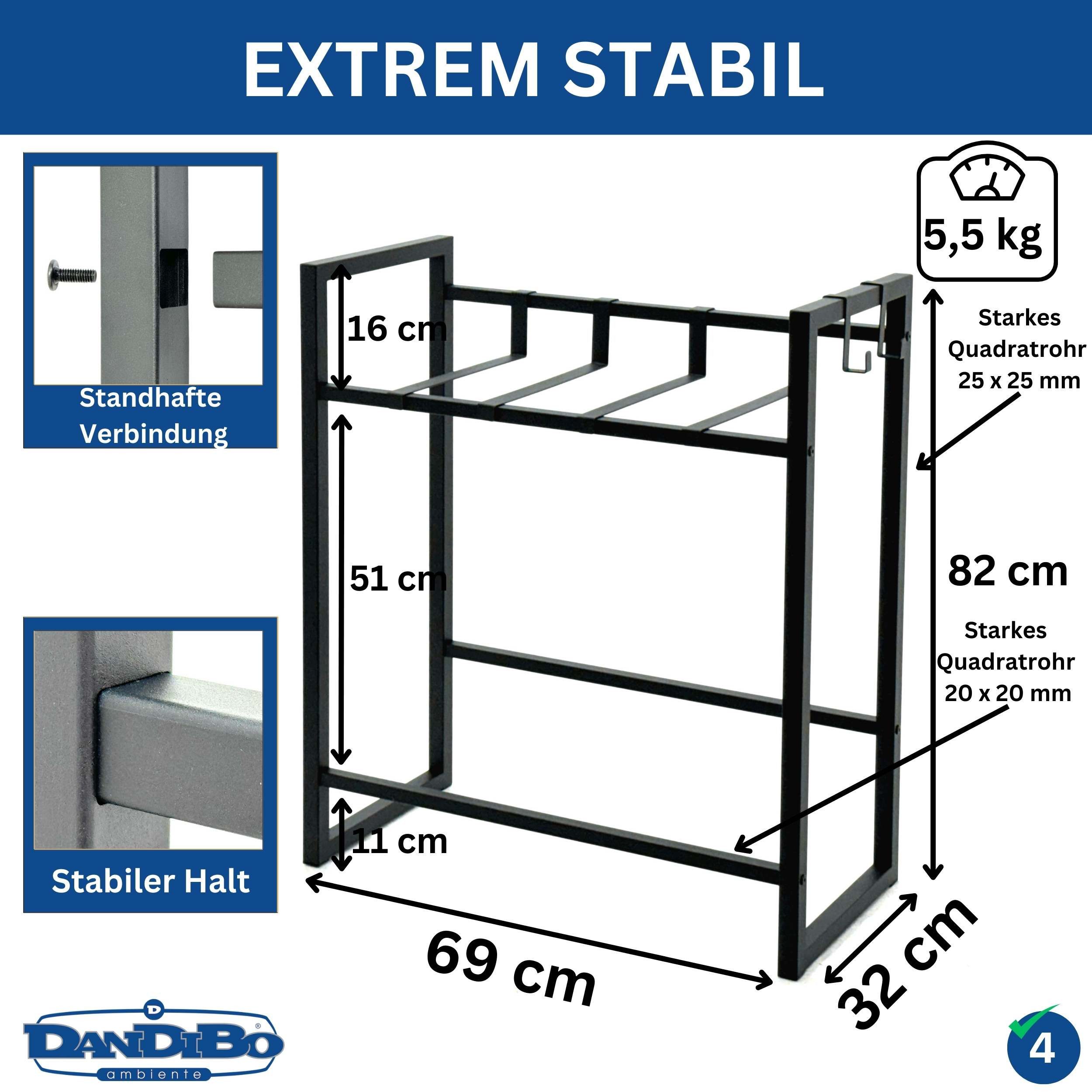 DanDiBo Kastenständer 4 Kisten Gitter Haken Metall 96597 Getränkeregal Getr günstig online kaufen