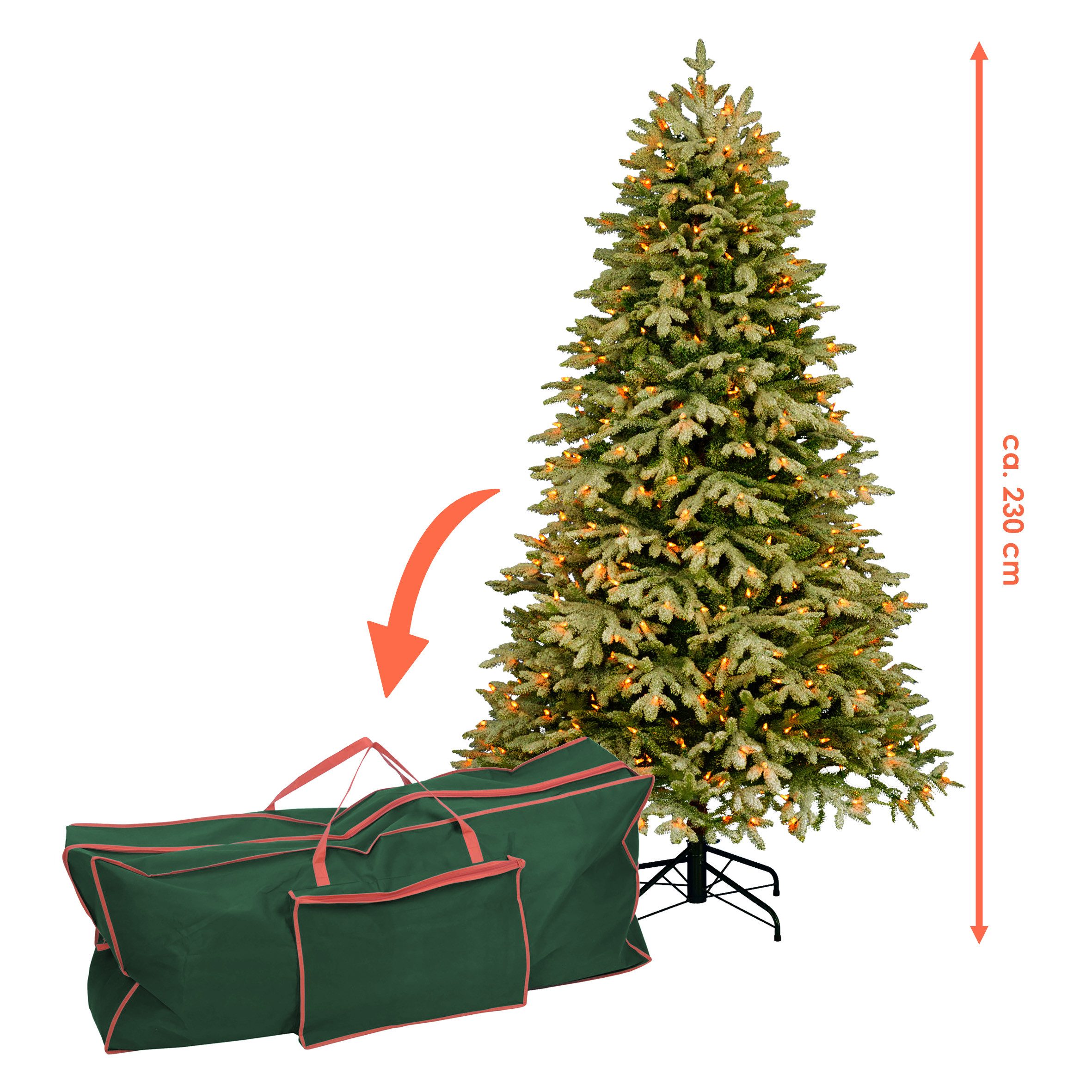 Spetebo Aufbewahrungstasche Weihnachtsbaumhülle grün mit Reißverschluss (1-tlg), mit robusten Tragegriffen – Bild 3 von 4