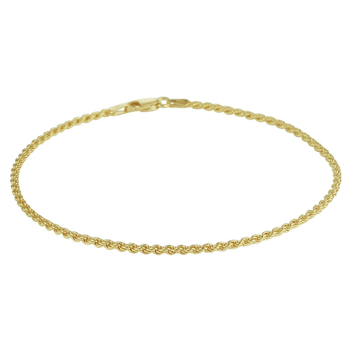 NICEANDnoble Fußkette 925er Silber Fußkette 3 micron vergoldet Kordelkette