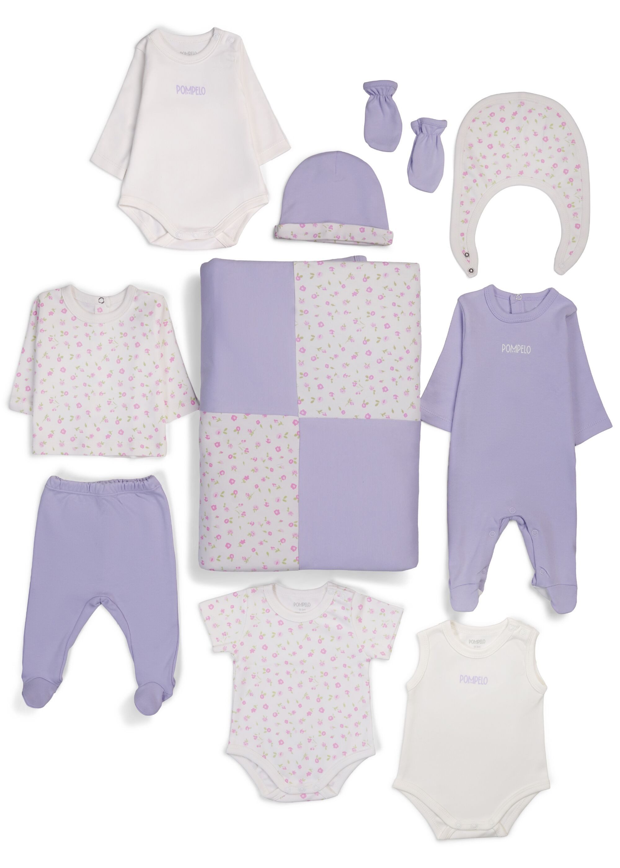 POMPELO Strampler (11-tlg) mit Baby-Accessoires