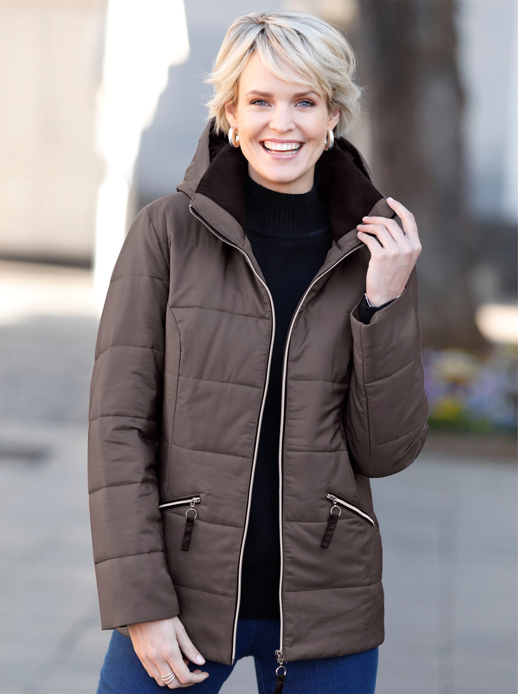 Classic Basics Steppjacke, mit Kapuze günstig online kaufen