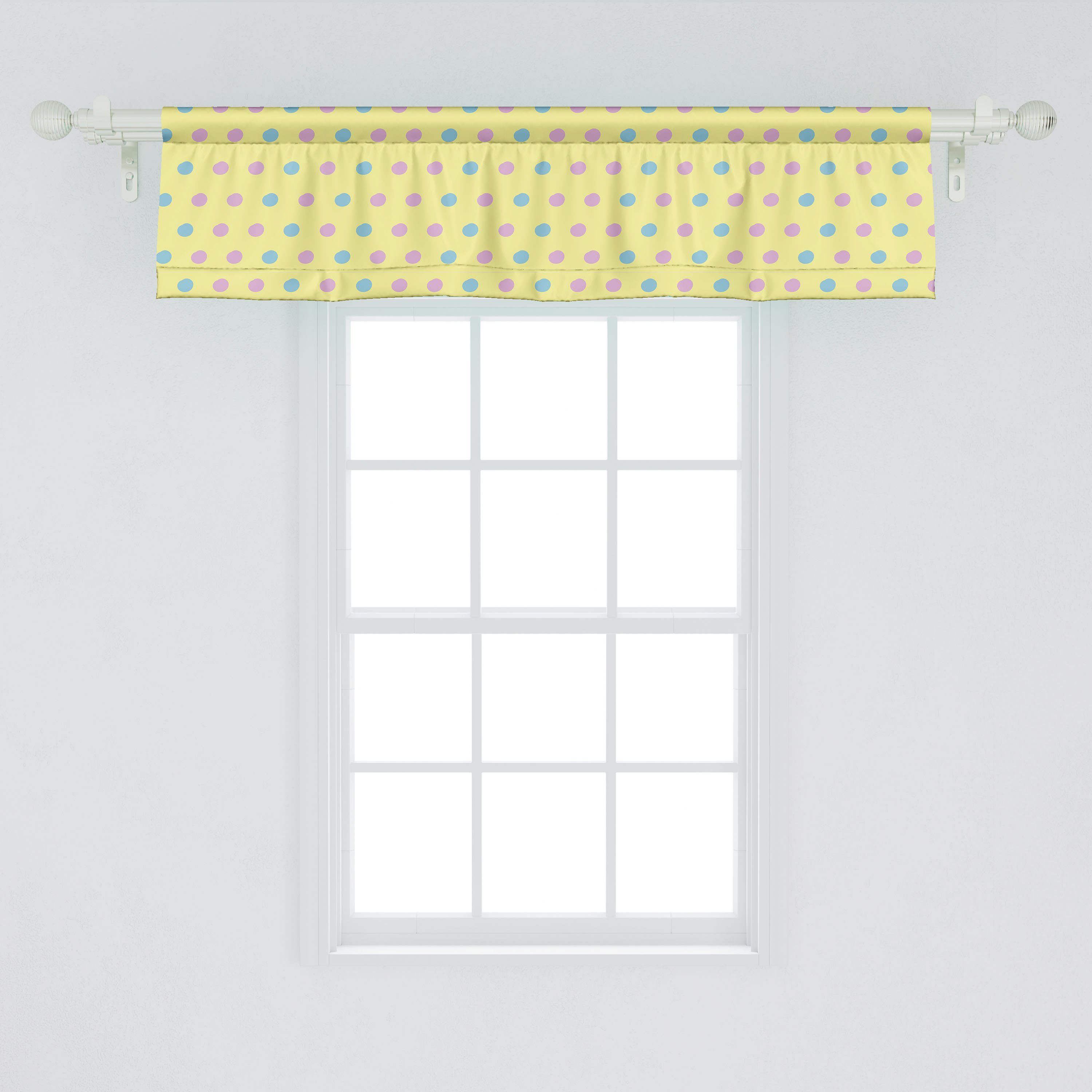 Scheibengardine Vorhang Volant für Küche Stangentasche, Repeating mit Tupfen Microfaser, Abakuhaus, Rosa Dekor Blots Schlafzimmer