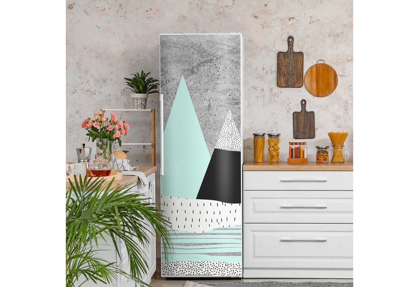 Thumbnail - DEQORI Magnetfolie 'Kontrast der Gipfel', Kühlschrank Magnetmatte magnetisch Magnetfolie Folie Schutz