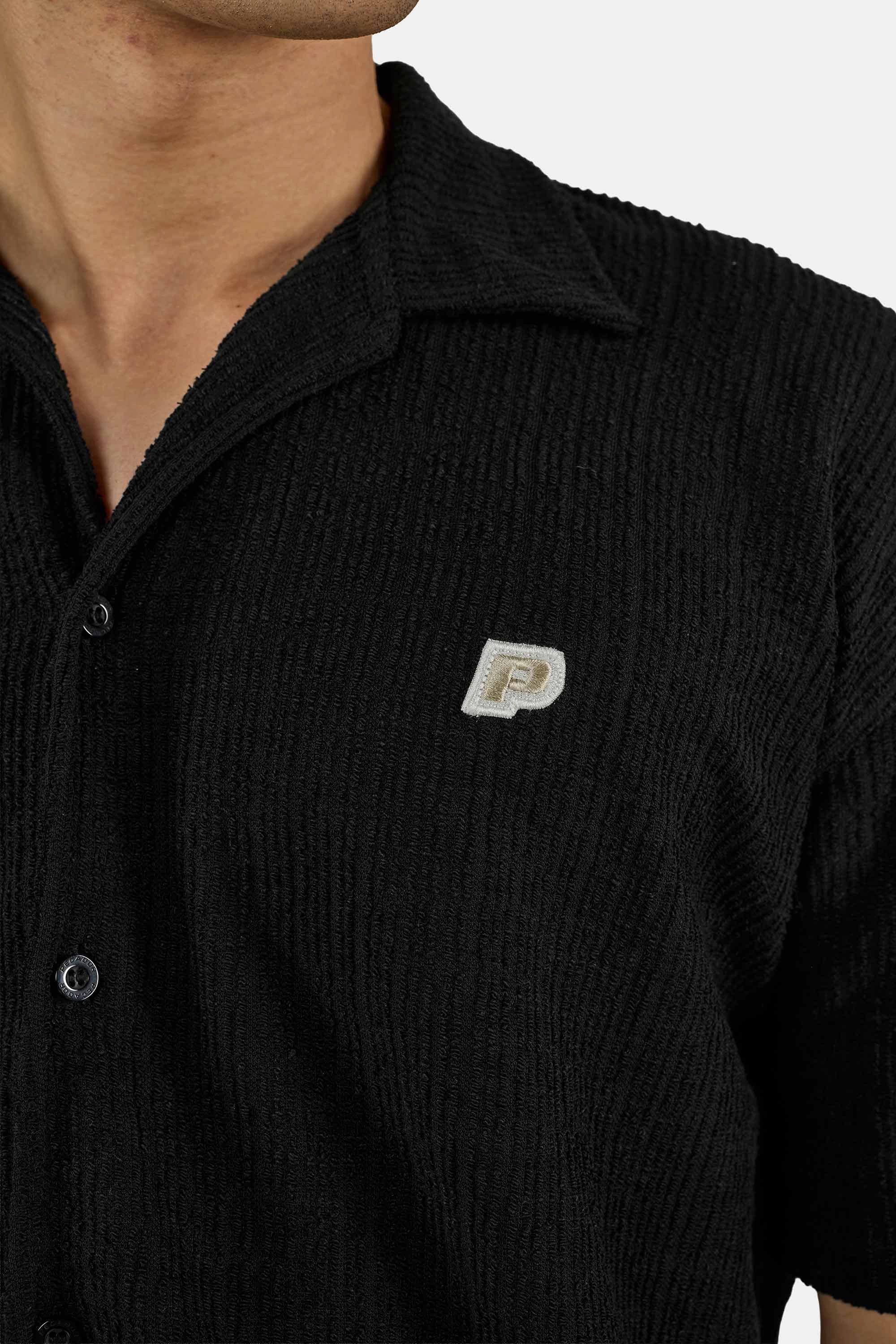 PEGADOR Kurzarmshirt Libco Structured Knit Shirt Materialmix, regular fit – Bild 2 von 5