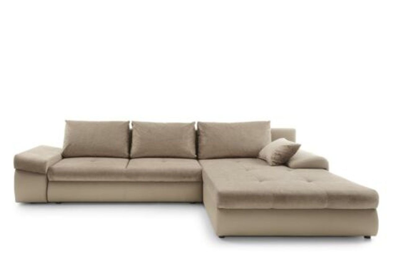 JVmoebel Ecksofa, L-Form Sitz Farbe Ecksofa Couch Polstermöbel Wohnzimmer Textil Braun