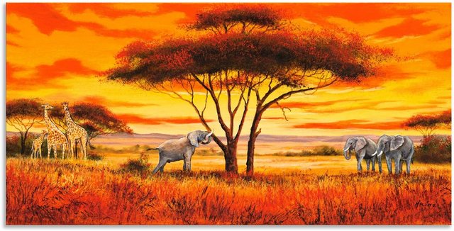 Artland Wandbild »Afrikanische Landschaft II«, Afrika (1 Stück), in vielen Größen & Produktarten - Alubild / Outdoorbild für den Außenbereich, Leinwandbild, Poster, Wandaufkleber / Wandtattoo auch für Badezimmer geeignet-Otto