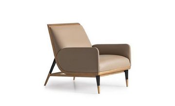 JVmoebel Sessel Sessel Einsitzer Sitzer Luxus Clubsessel Beige Kunstleder Wohnzimmer (1-St., 1x Sessel), Made in Europa