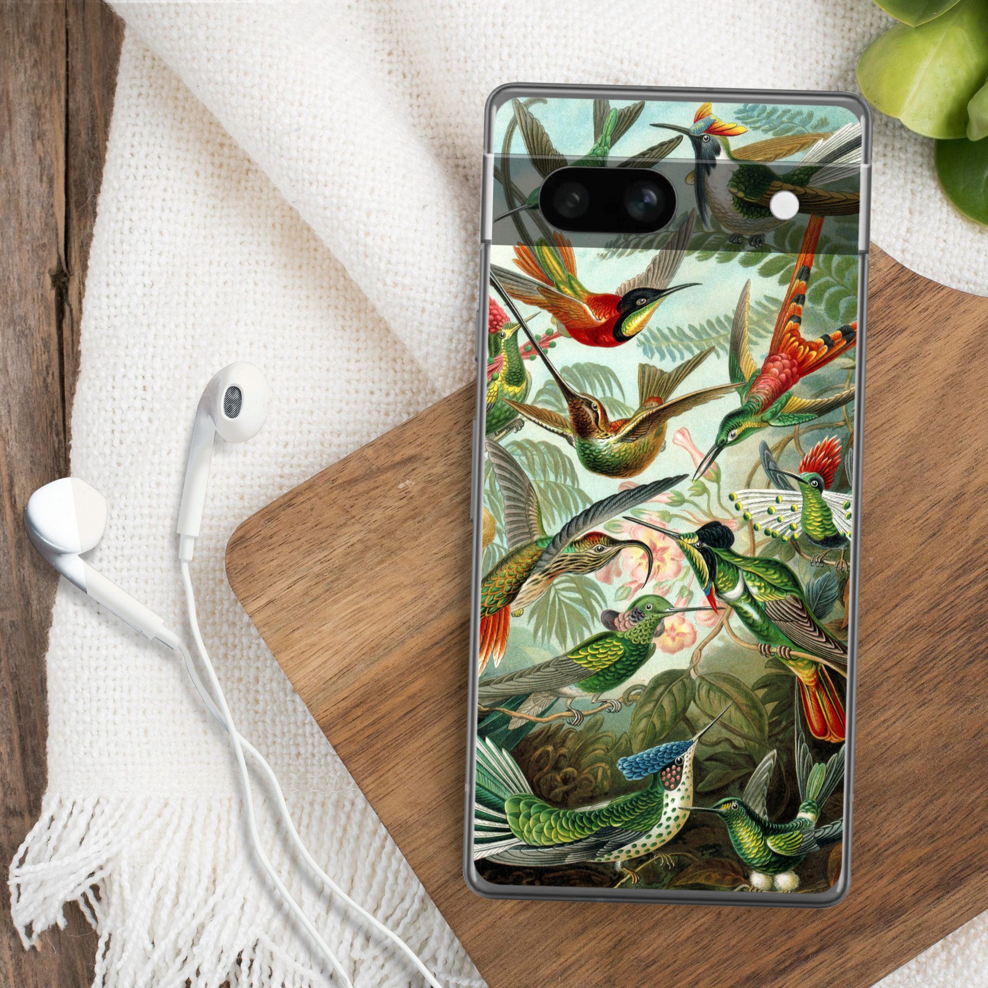 MuchoWow Handyhülle für Google Pixel 7a Trochilidae - Alte Meister - Kunst, Handy Case, Silikon, Bumper Case Dünn