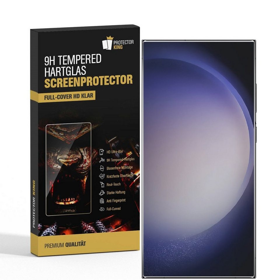 Protectorking Schutzfolie 2x 3D A++9H Panzerhartglas für Samsung Galaxy S24  Ultra FULL COVER 3D, (2-Stück), Displayschutz, Schutzglas ECHTES TEMPERED  9H Panzerglas 3D-KLAR