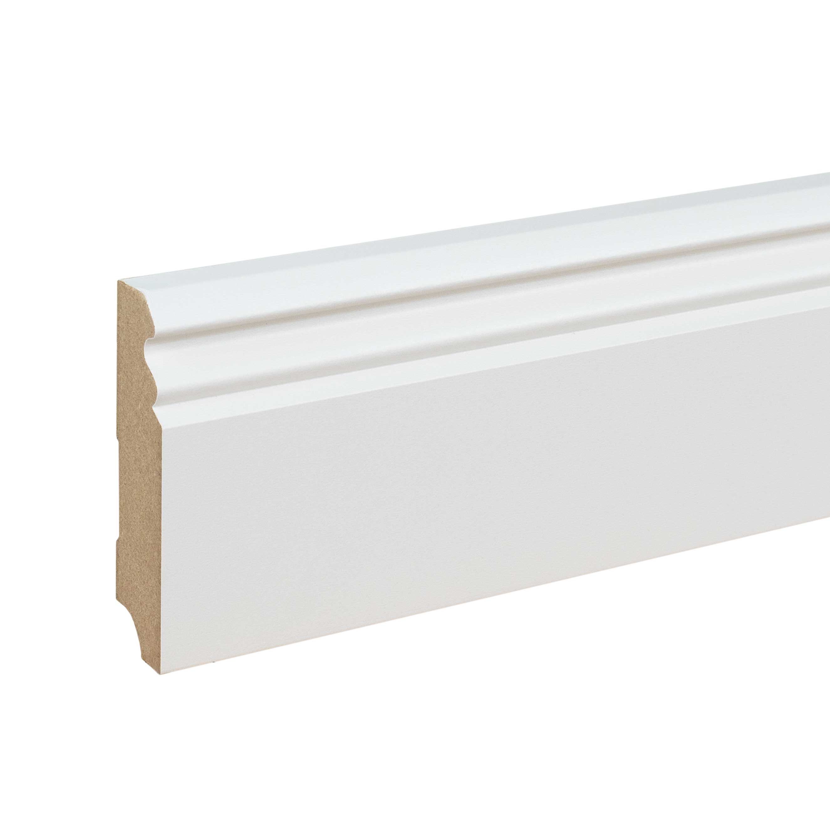 PROVISTON Sockelleiste 19 x 80 x 2400 mm Fußleiste MDF Berliner Profil MDF Weiß by PROVISTON, L: 240 cm, Spar-Set, 5-St.