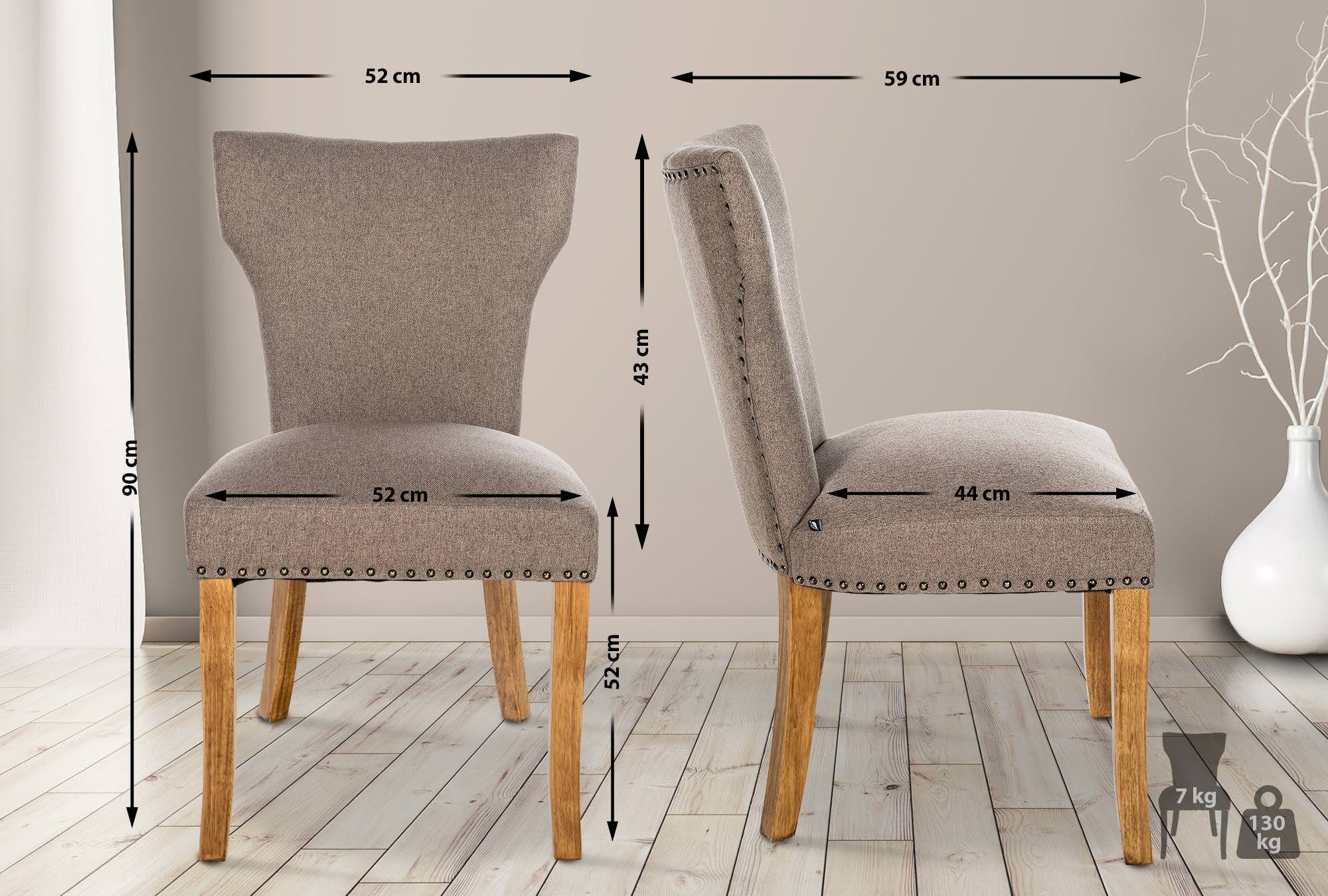CLP Esszimmerstuhl Zadar (2er Set), Stoffbezug günstig online kaufen