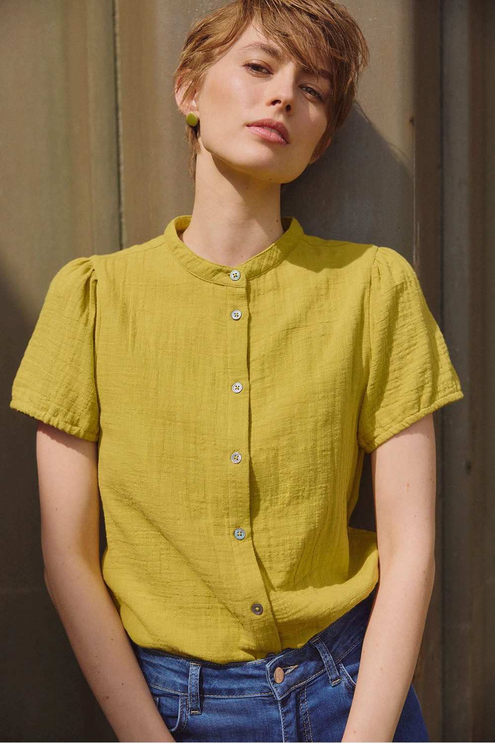 Tranquillo Blusenshirt Bluse Elenaa aus Musselin Nachhaltige Bluse aus GOTS-zertifizierter Bio-Baumwolle