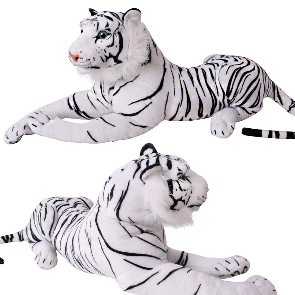 TE-Trend Kuscheltier 80 cm Plüschtier weißer Tiger Stofftiger lebensechte Raubkatze, wohnlich mit tollen Details