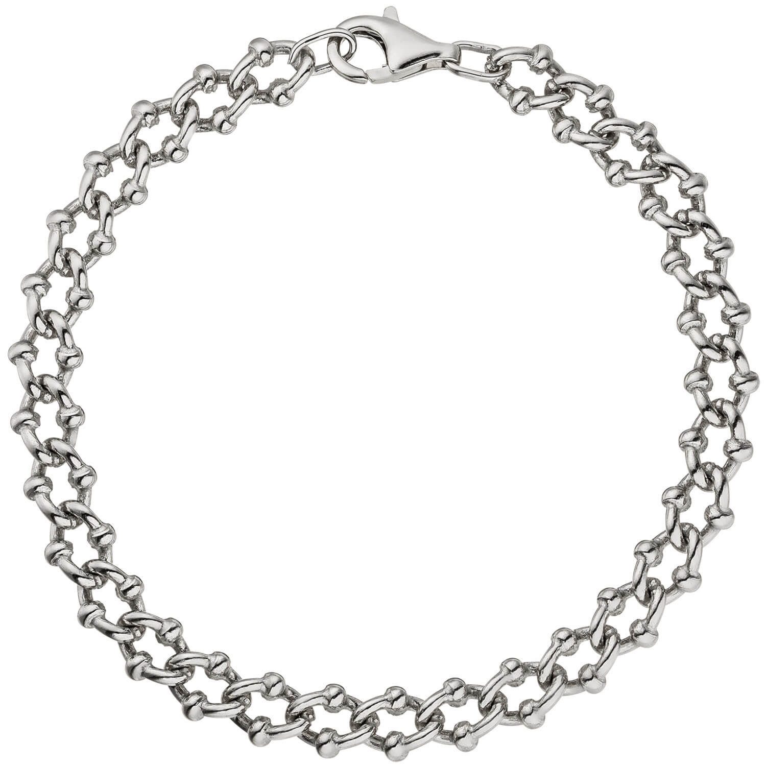 Silberarmband 7,3mm Armband Krebskette aus 925 Silber, 21cm