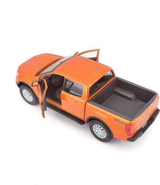 Maisto® Modellauto Ford Ranger (orange), Maßstab 1:27, detailliertes Modell