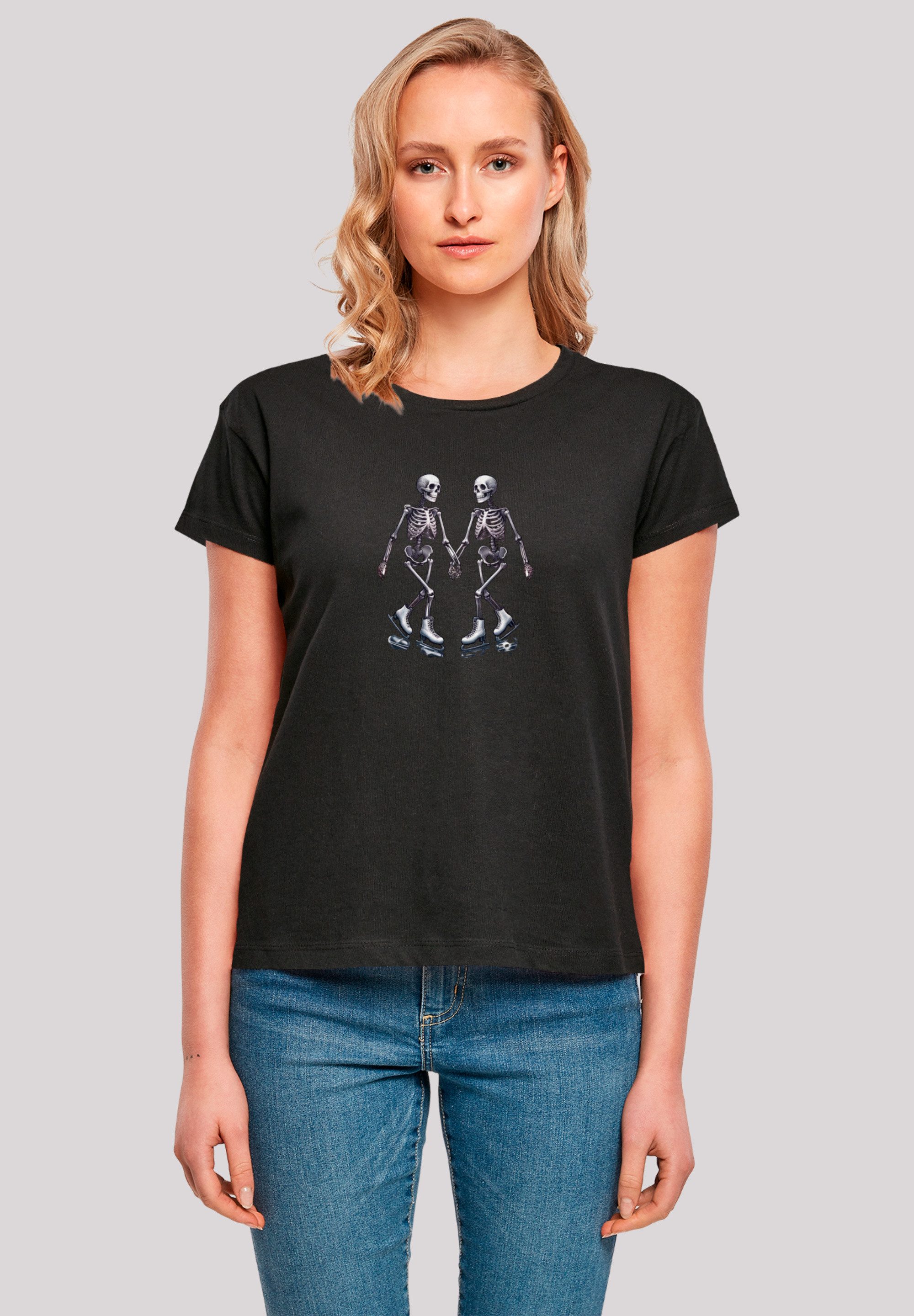 T-Shirt Skelettpaar Eislaufen Valentinstagsgeschenk