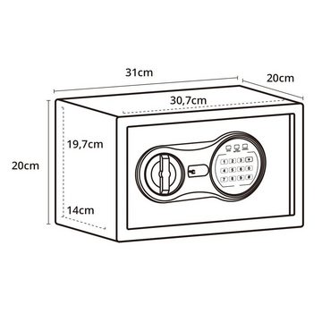 hjh OFFICE Möbeltresor Tresor SAFE COMPACT III Stahl, 8,5L