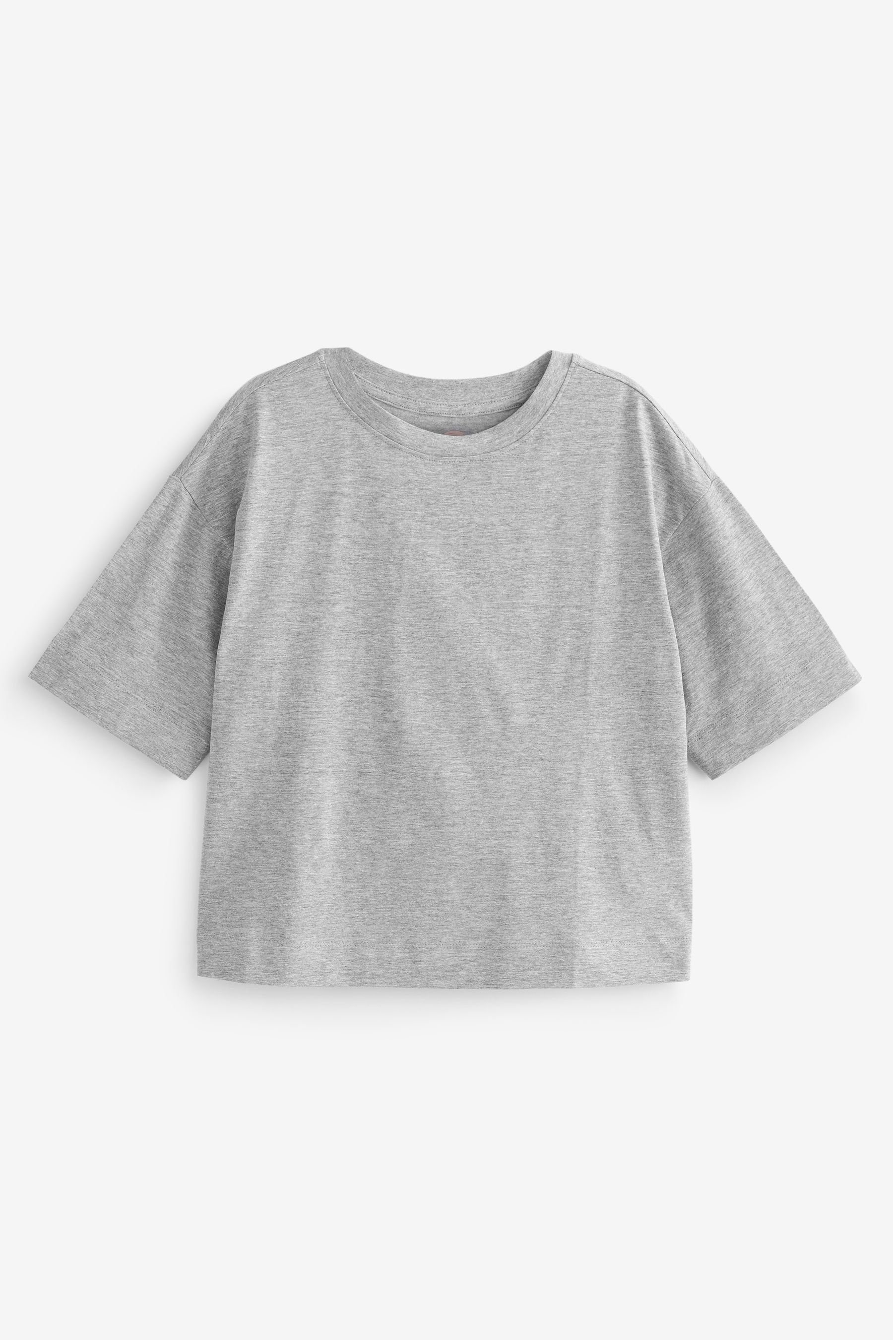 Next T-Shirt Kastiges Relaxed Fit T-Shirt (1-tlg) Grey