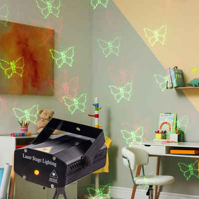 etc-shop LED Motivstrahler, LED Effektscheinwerfer Laser Motiv Strahler Tischleuchte Stativlampe