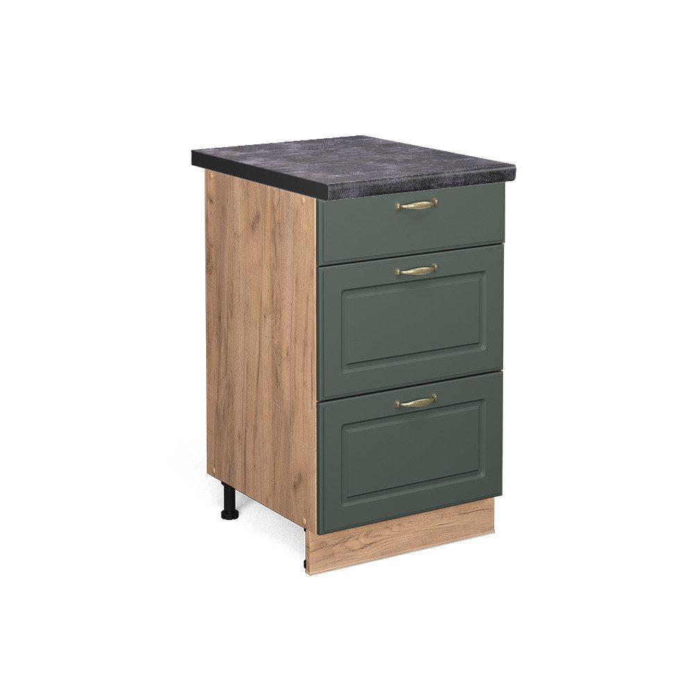 Vicco Unterschrank Fame-Line, Grün-Gold Landhaus/Goldkraft Eiche, günstig online kaufen