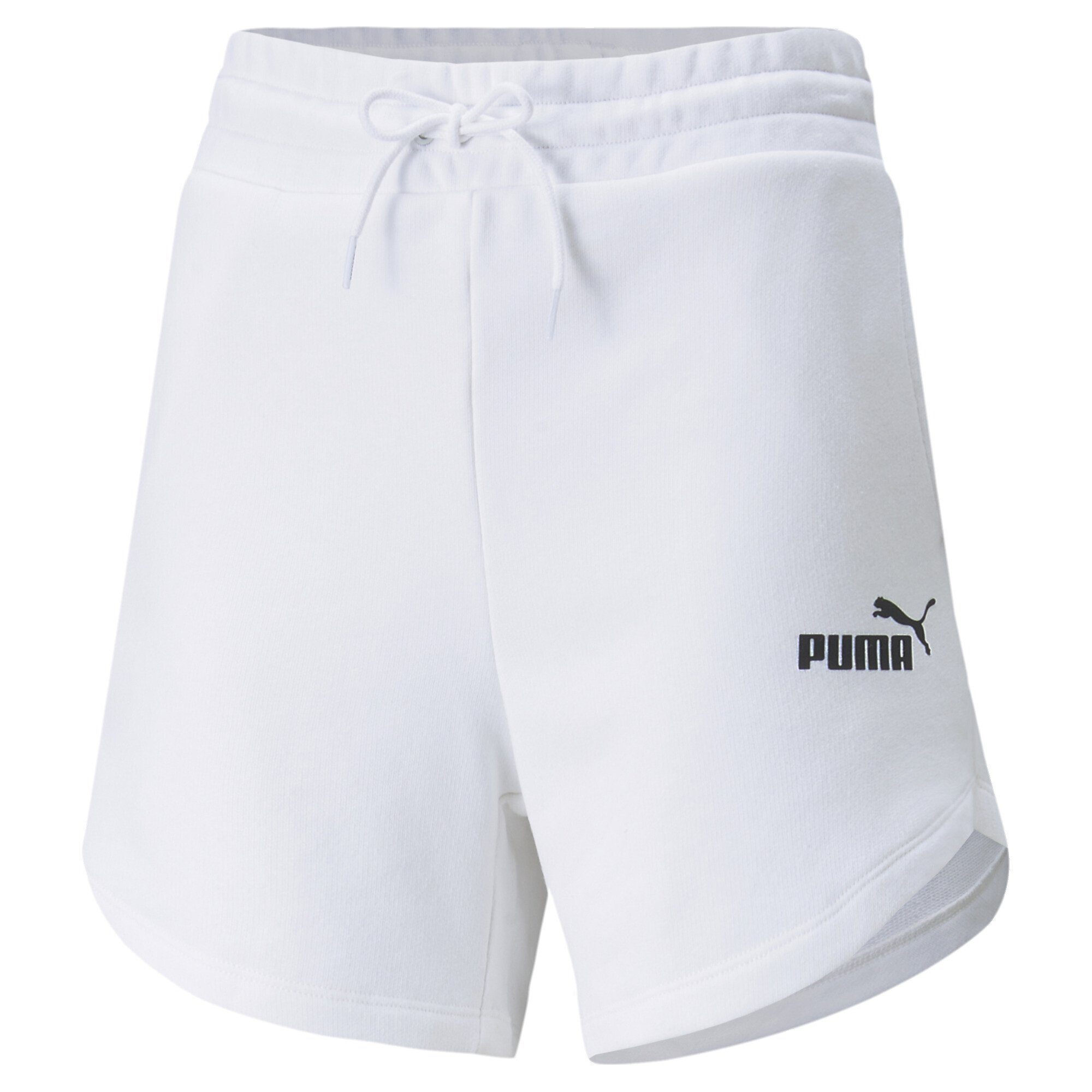 PUMA Sporthose Essentials Hochgeschnittene Shorts Damen White