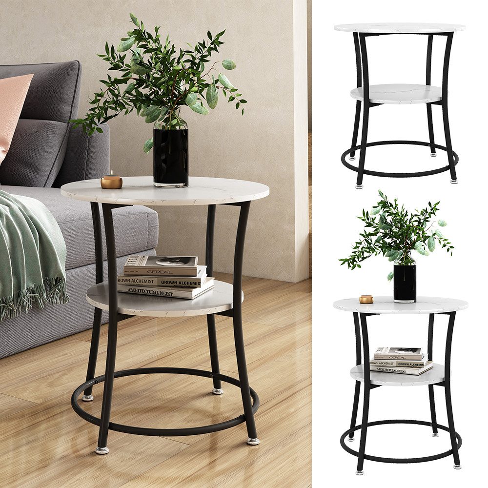Vicco Couchtisch Quebec, Marmor Weiß, 50 günstig online kaufen