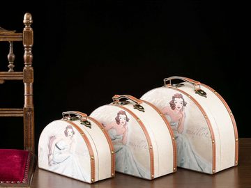 Aubaho Sammleretui 3x Beautycase Koffer Box Kiste Holz Kosmetikbox Schatzkiste Paris Holzkoffer