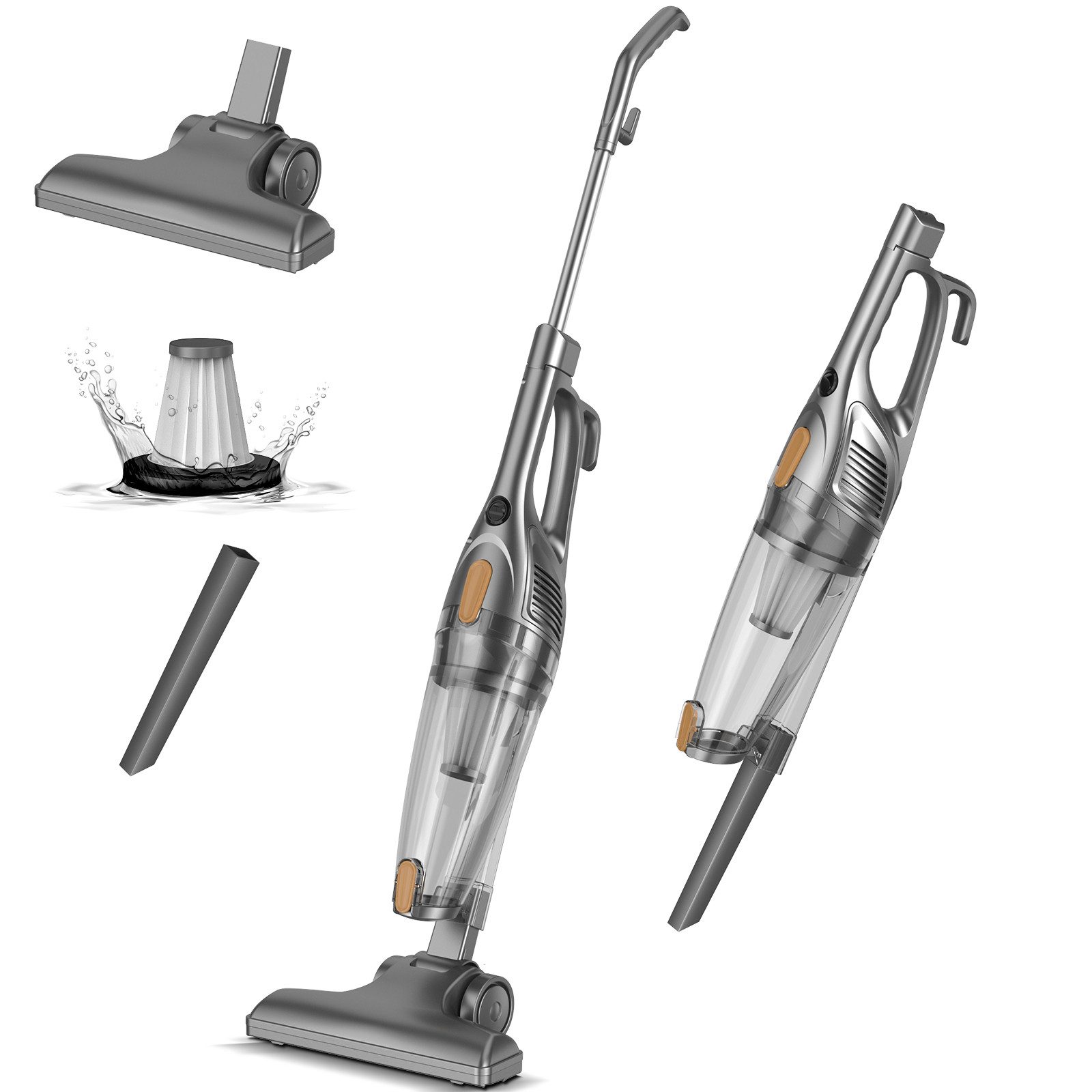 Redkey Hand-und Stielstaubsauger P5, 400,00 W, 2 in1 Stielstaubsauger, Handstaubsauger mit Kabel 4M, Multifunktional Staubsauger.Komfort-Griff