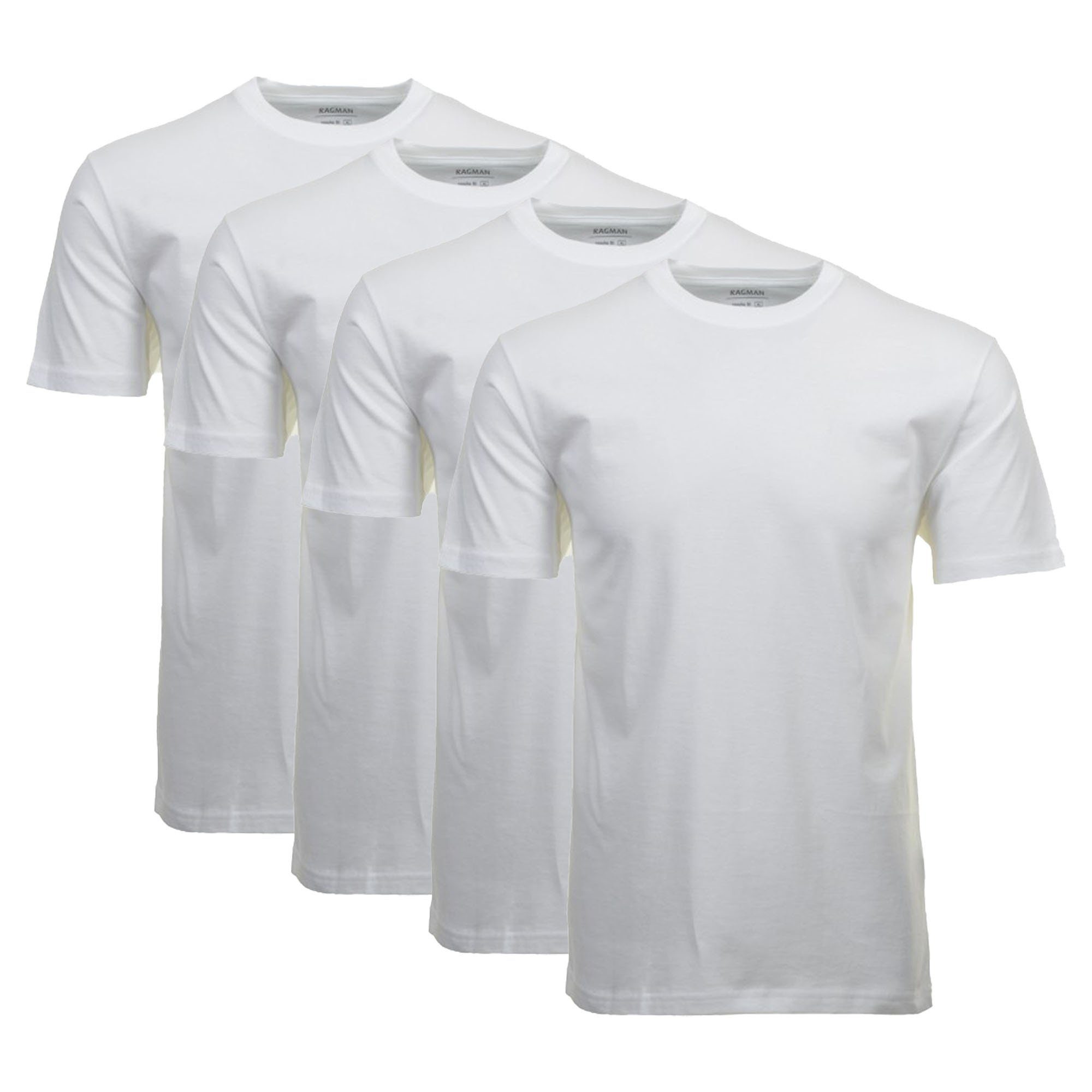 Herren - Pack Weiß Unterhemd 2er 1/2 T-Shirt RAGMAN Arm, Unterhemd