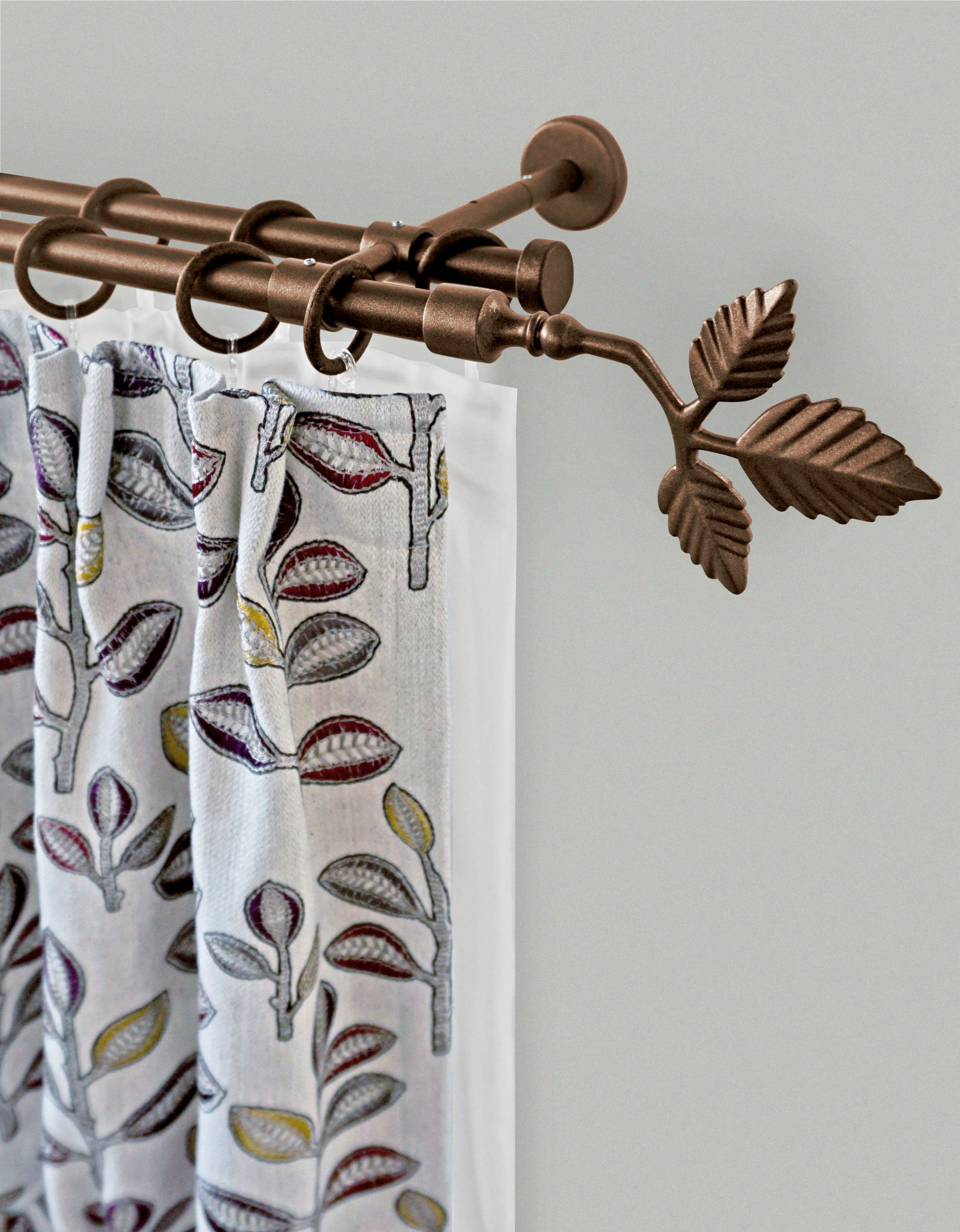 GARESA Gardinenstange "RUSTIKA" Ø 16 mm 2 läufig-läufig Wunschmaßlänge rust günstig online kaufen