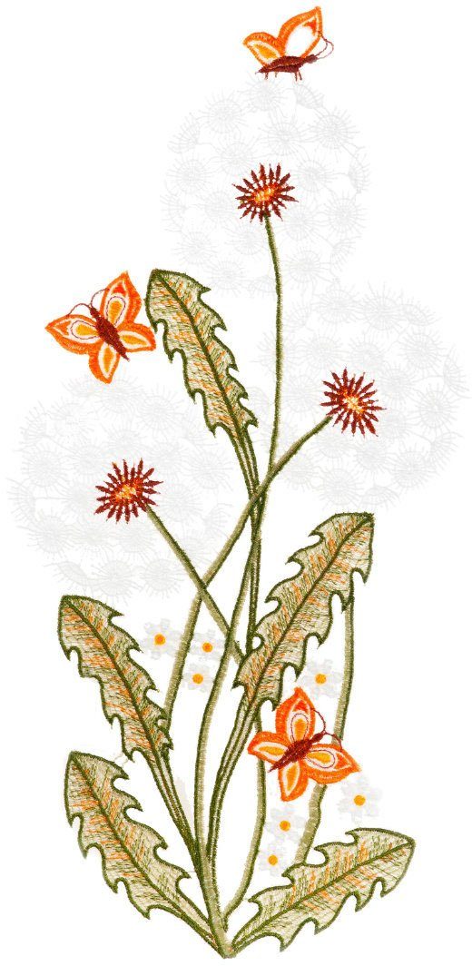 W. Reuter & Sohn - Plauener Spitze® Fensterbild Fensterbild "Pusteblumen" farbig