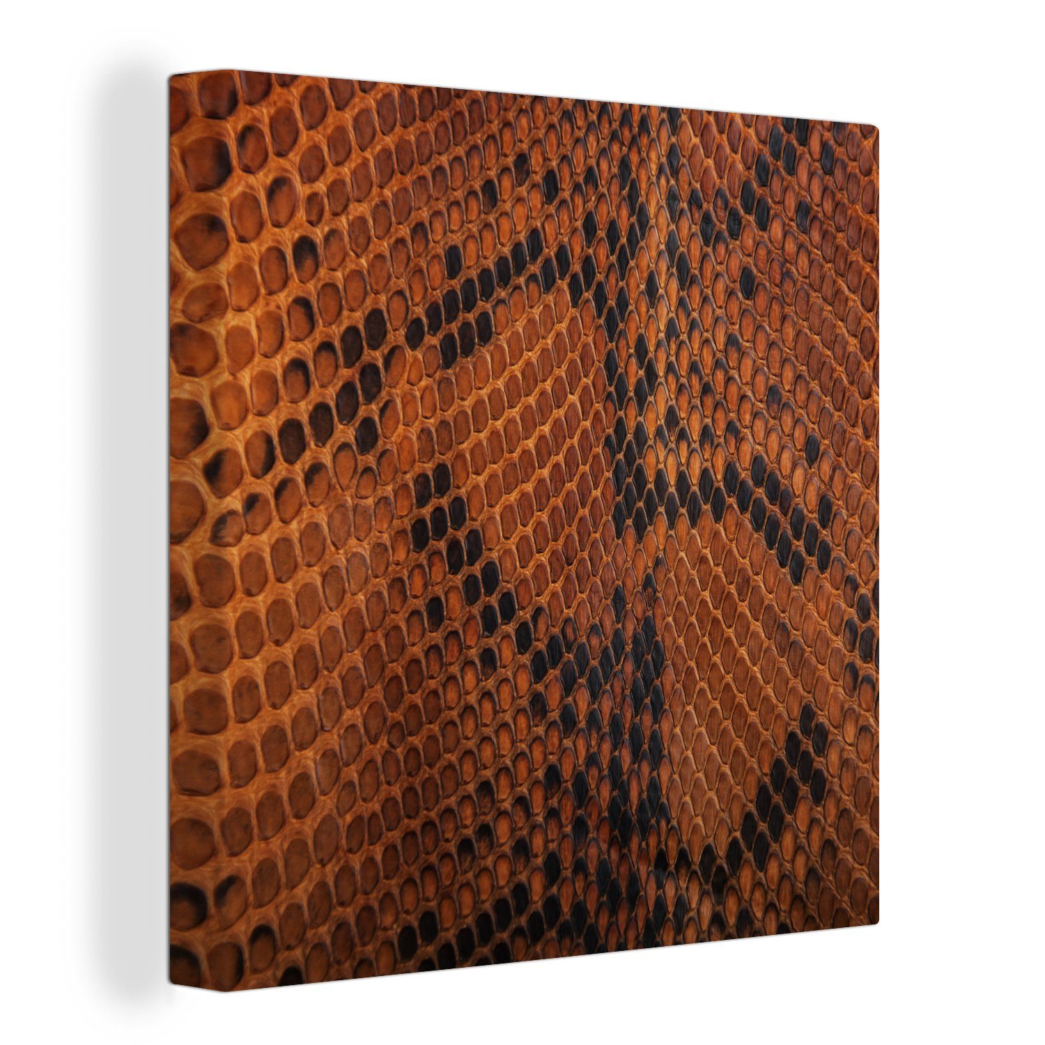 OneMillionCanvasses® Leinwandbild Leder - Textur - Tierhaut, (1 St), Leinwand Bilder für Wohnzimmer Schlafzimmer | Leinwandbilder