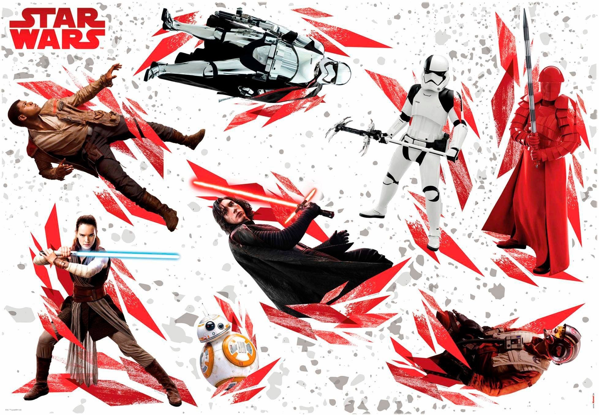 Komar Wandtattoo Star Wars The Last Jedi - Размер 100 x 70 cm, selbstklebend, Wandsticker, Kinderzimmer