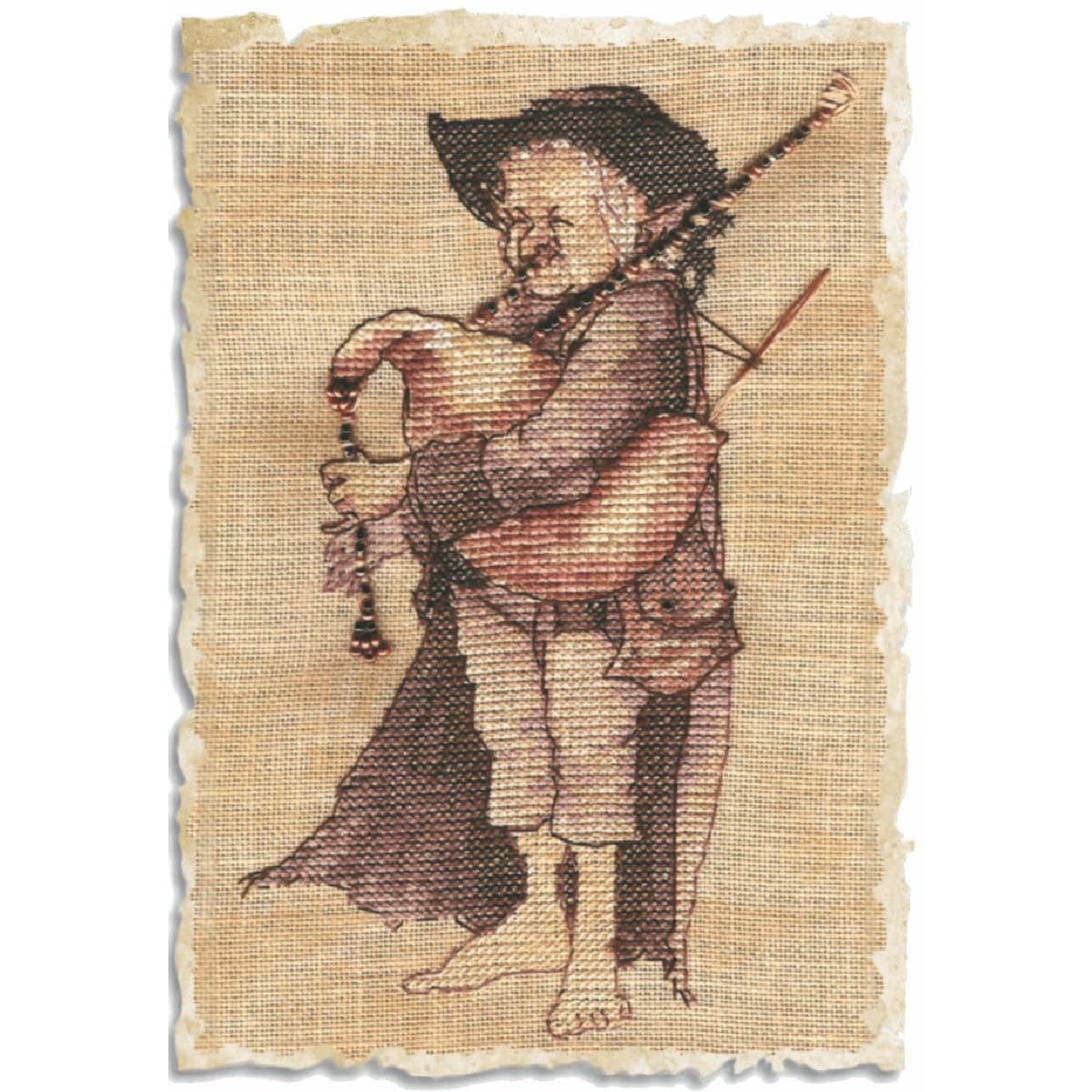Kreativset Nimue Kreuzstich Set "Biniou", Zählmuster, 60K, 13x16cm